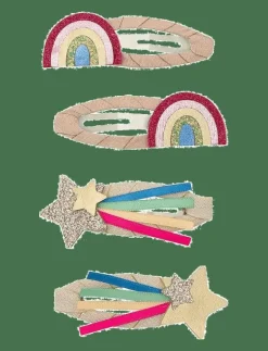 4 Hair Clips - Disco Over the Rainbow Dancing Queen - Hårklämmor