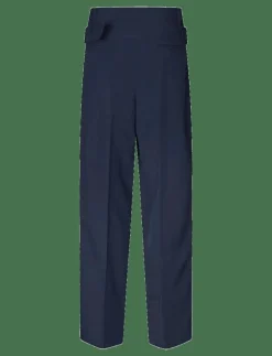2435 Pinstripe Tailoring, Belted Ta - Kostymbyxor