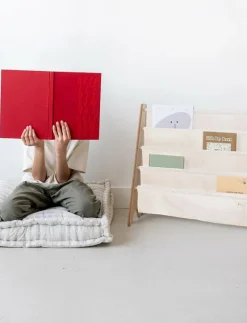 3 Sprouts Bookcase, Gingham blue - Förvaringskorgar