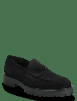 Aaron Penny Loafer - Black Suede - Loafers