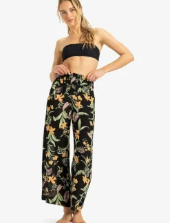 ALONG THE BEACH PRINTED - Casual byxor