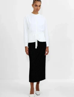 AREZZO LS WAIST TIE SHIRT - Långärmade