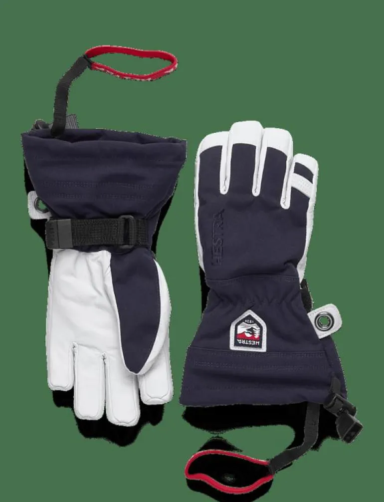 Army Leather Heli Ski Jr. - 5 finger Navy - Regnvantar