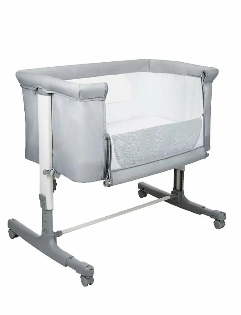 Asalvo Bedside Crib Mini Calm, Grey - Spjälsängar