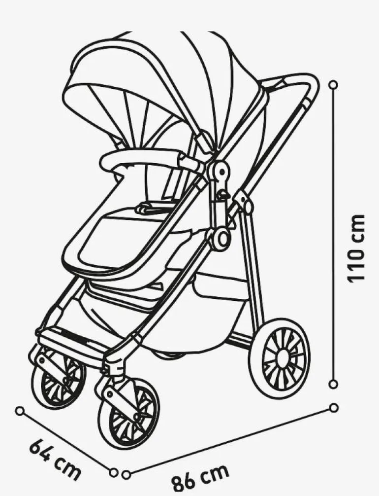 Asalvo Convertible TWO + 2, Black - Barnvagnar