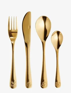 Atelier mini - børnebestik 4 dele sæt guld - Bestick