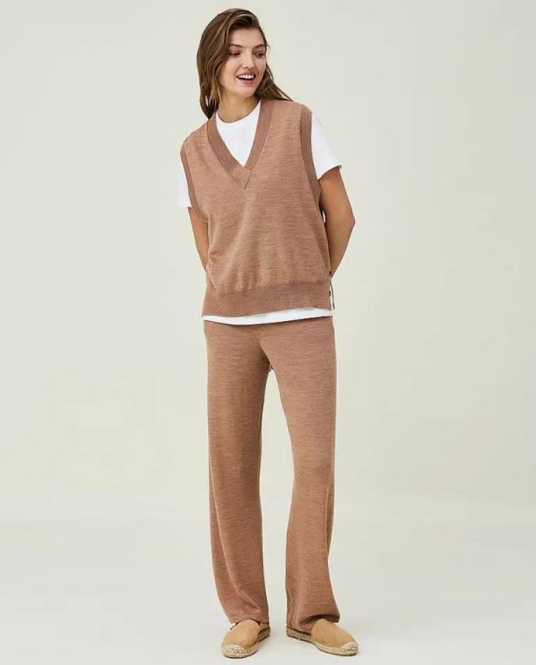 Audrina Merino Wool/Silk Blend Knitted Vest - Stickade västar