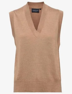 Audrina Merino Wool/Silk Blend Knitted Vest - Stickade västar