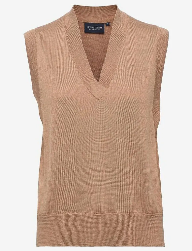 Audrina Merino Wool/Silk Blend Knitted Vest - Stickade västar