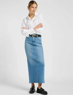 BACK SLIT MAXI SKIRT - Maxikjolar