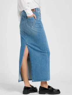 BACK SLIT MAXI SKIRT - Maxikjolar