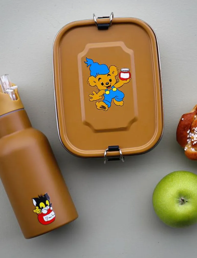Bamse, Lunchbox in tinplate, bear-yellow - Lunchlådor