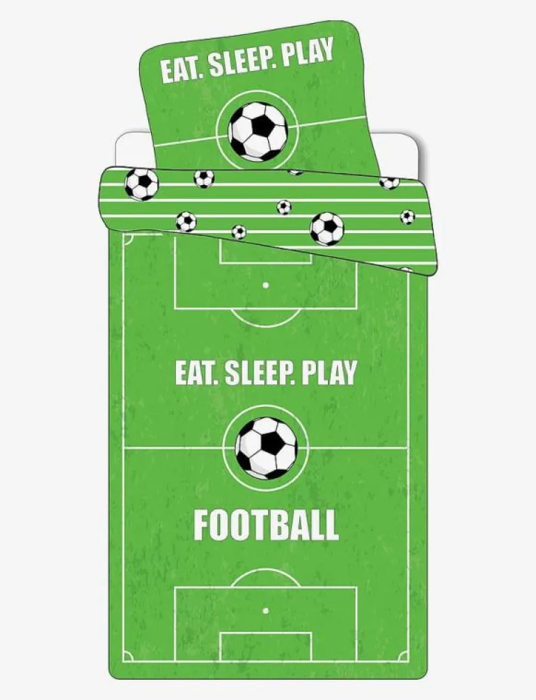 Bed linen NB 2362 Football green - 140x200, 60x63 cm - Påslakanset