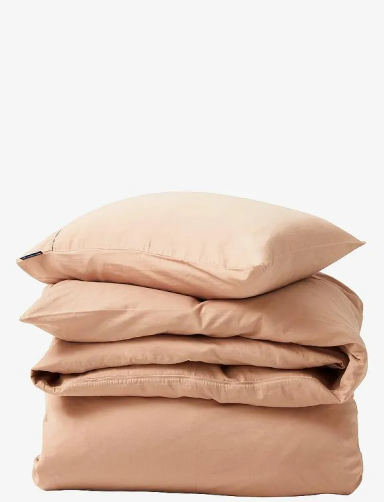 Beige Washed Cotton Sateen Bed Set - Påslakanset