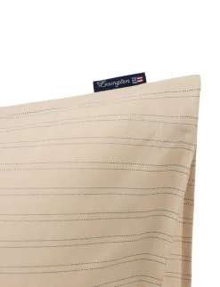 Beige/Dk Blue Striped Lyocell/Cotton Pillowcase - Örngott
