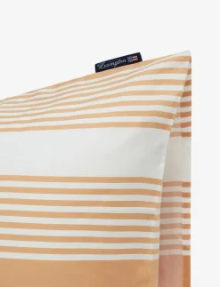 Beige/White Striped Cotton Sateen Bed Set - Påslakanset