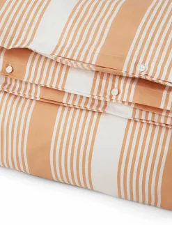 Beige/White Striped Cotton Sateen Bed Set - Påslakanset
