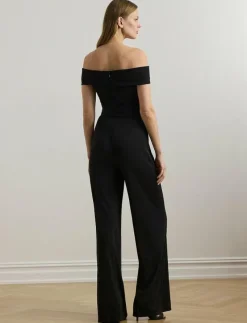 Belted Jersey Off-the-Shoulder Jumpsuit - Jumpsuits