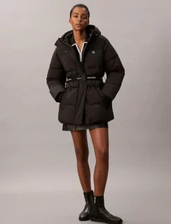 BELTED MIDWEIGHT PUFFER - Dun- & vadderade jackor