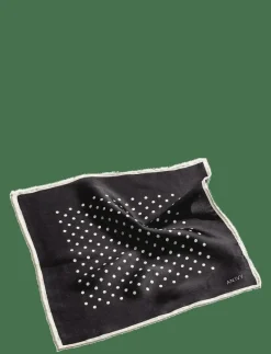 Black White Polka Dot Silk Pocket - Näsdukar