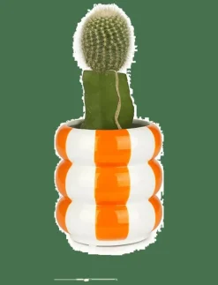 Blomkruka i keramik Floats, orange,12 cm - Krukor