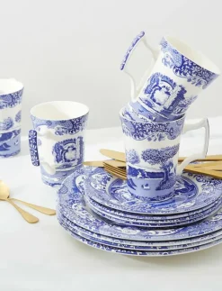 Blue Italian 12 Piece Set - Tallrikar
