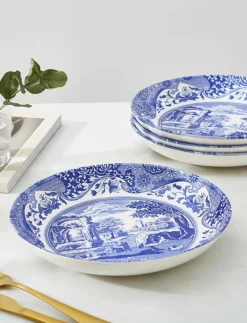 Blue Italian Pasta Bowl 4-pack - Pastatallrikar