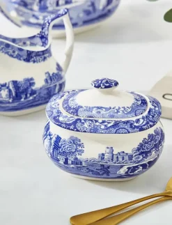 Blue Italian Sugar Box - Sockerskålar