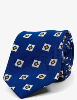 Blue Orange Triple Square Silk Tie - Slipsar