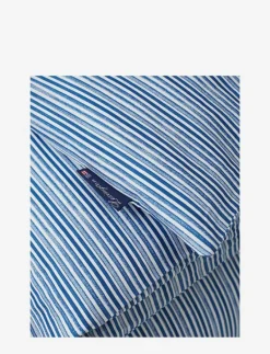 Blue Striped Organic Cotton Sateen Bed Set - Påslakanset