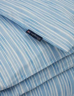 Blue/White Striped Cotton Poplin Bed Set - Påslakanset