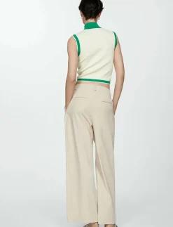 Buttoned round-neck cardigan - Stickade västar