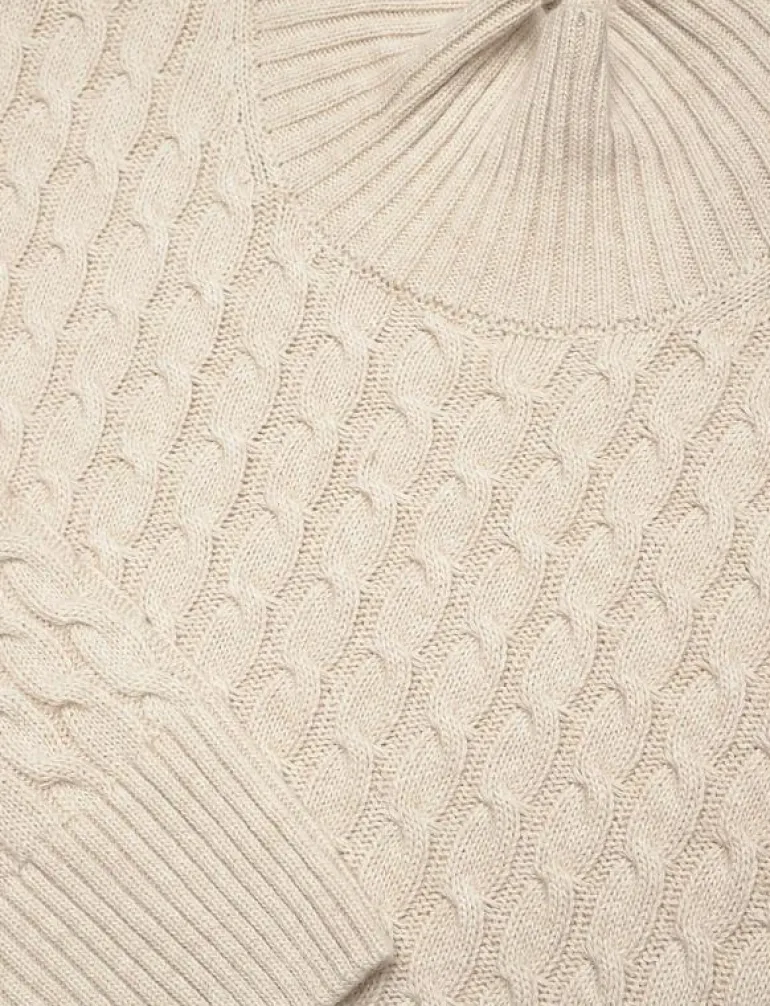 CABLE KNIT MOCK NECK - Polotröjor