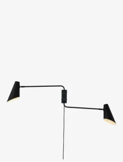 Cale svart vägglampa med/ 2 armar - Vägglampor