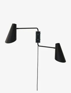 Cale svart vägglampa med/ 2 armar - Vägglampor