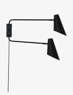 Cale svart vägglampa med/ 2 armar - Vägglampor