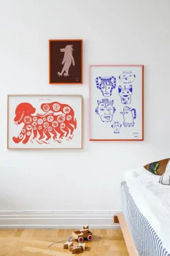 Chinese Dog, Red - 50x70 - Abstrakta