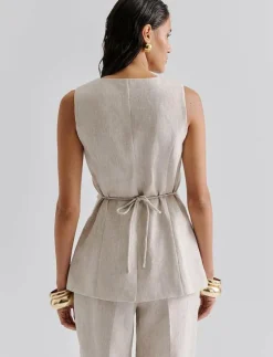 Cielo Linen Vest - Kavajer