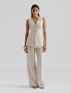 Cielo Linen Vest - Kavajer