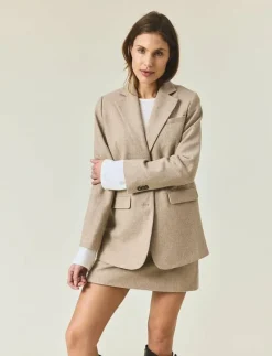Classic Straight Fit Wool Blend Blazer - Enkelknäppta kavajer