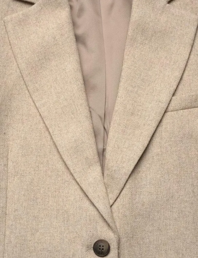 Classic Straight Fit Wool Blend Blazer - Enkelknäppta kavajer