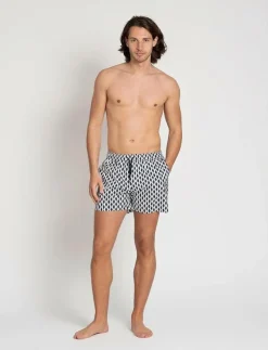Classic Swim Shorts Navy Waves - Badbyxor
