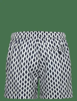 Classic Swim Shorts Navy Waves - Badbyxor