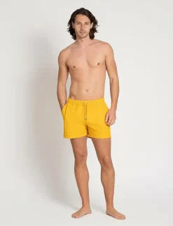 Classic Swim Shorts Yellow Seersucker - Badbyxor