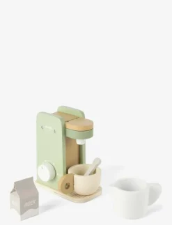 COFFEE MACHINE WOOD IN GIFT BOX 5 PARTS - Leksakskök & Tillbehör