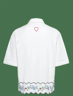 Coloured Embroidered Oversized Shir - Kortärmade skjortor