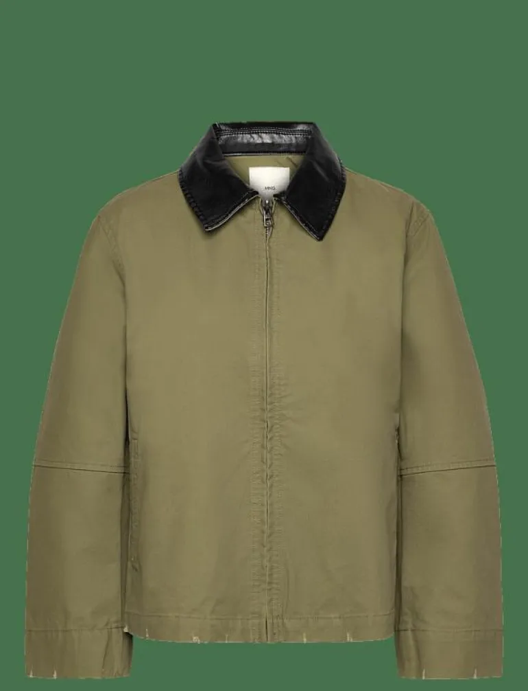 Cotton jacket with contrasting collar - Tunna jackor