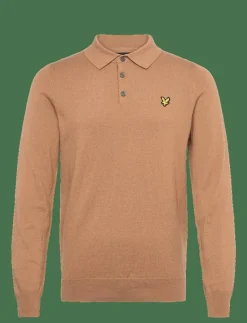 Cotton Merino Long Sleeve Knitted Polo - Stickade pikéer