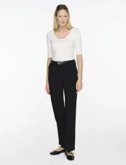 Cotton Stretch Scoop Neck Top - T-shirts