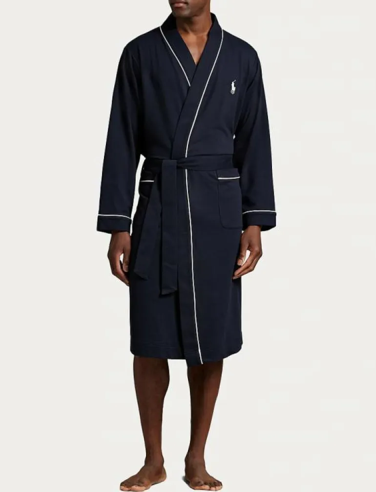 Cotton-Blend Jersey Robe - Morgonrock